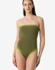 Isa | Intero Fascia Bordato Con Coppe - Verde Militare/Verde - donna - Raggianti