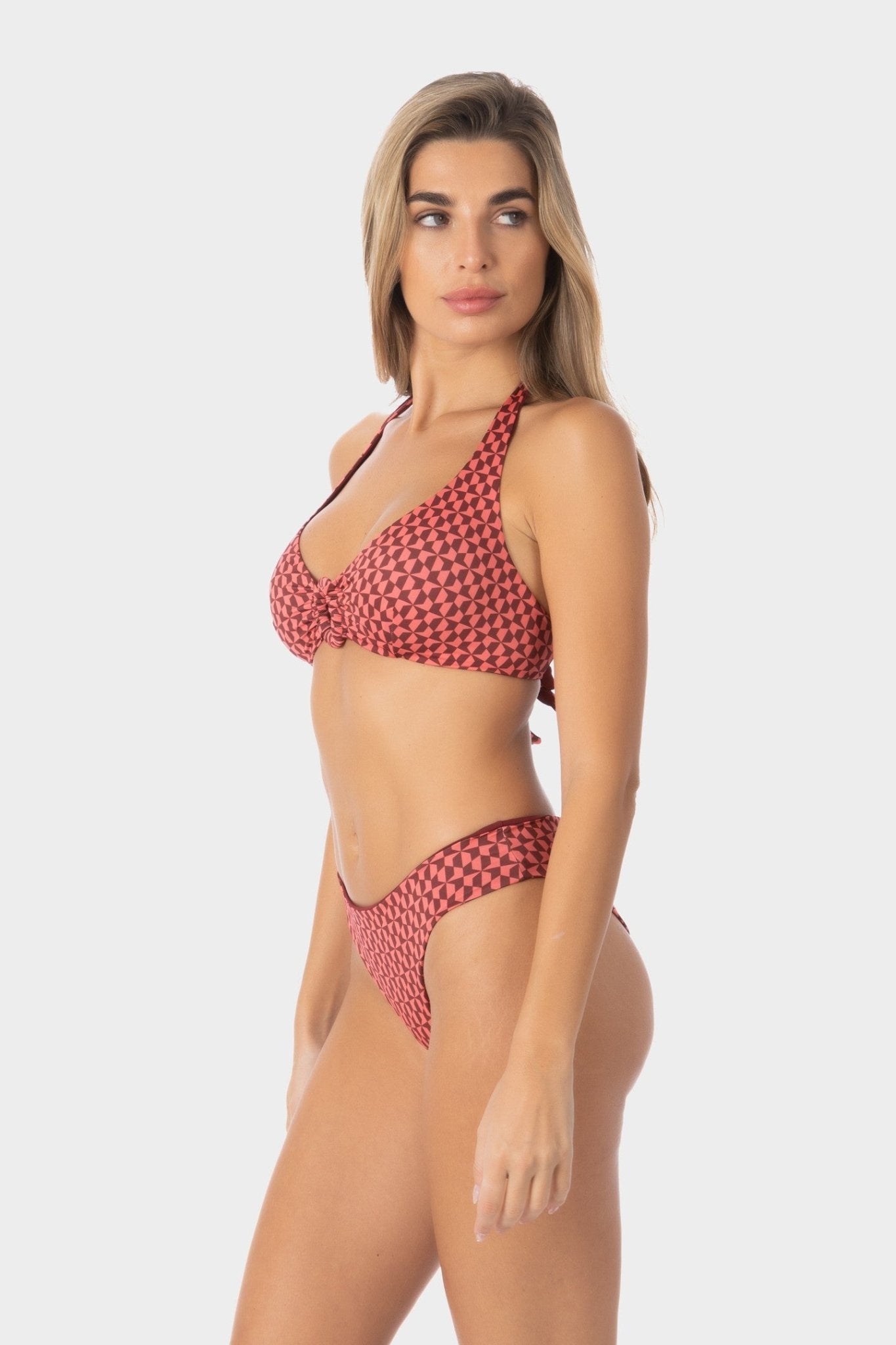 Iris | Slip Bikini Regolare - Borgogna/Corallo - donna - Raggianti