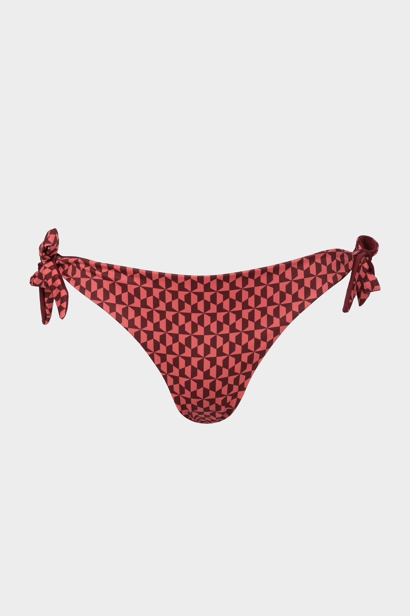 Alice | Slip Bikini con Laccetti - Borgogna/Corallo - donna - Raggianti