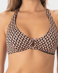 Carlotta | Top Bikini Triangolo all'Americana - Nero/Nudo - donna - Raggianti
