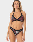 Perla | Slip Bikini a Vita Bassa Bordato - Nero - donna - Raggianti
