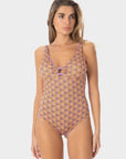 One Piece Swimwear With Cups And Ring Accessory