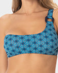 Nora | Top Bralette Monospalla con Coppe - Blu Mare - donna - Raggianti