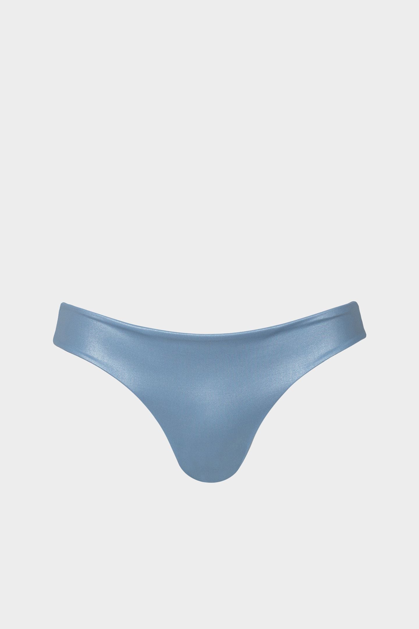 Anna | Slip Bikini Satinato a Vita Bassa Bordato - Blu Avio - donna - Raggianti
