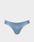 Anna | Slip Bikini Satinato a Vita Bassa Bordato - Blu Avio - donna - Raggianti