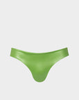 Anna | Slip Bikini Satinato a Vita Bassa Bordato - Verde - donna - Raggianti