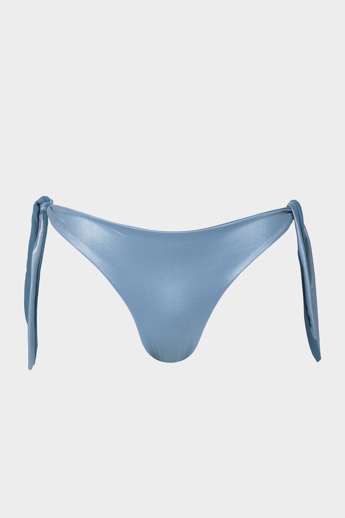 Flora | Slip Bikini Satinato con Laccetti - Blu Avio - donna - Raggianti