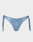 Flora | Slip Bikini Satinato con Laccetti - Blu Avio - donna - Raggianti
