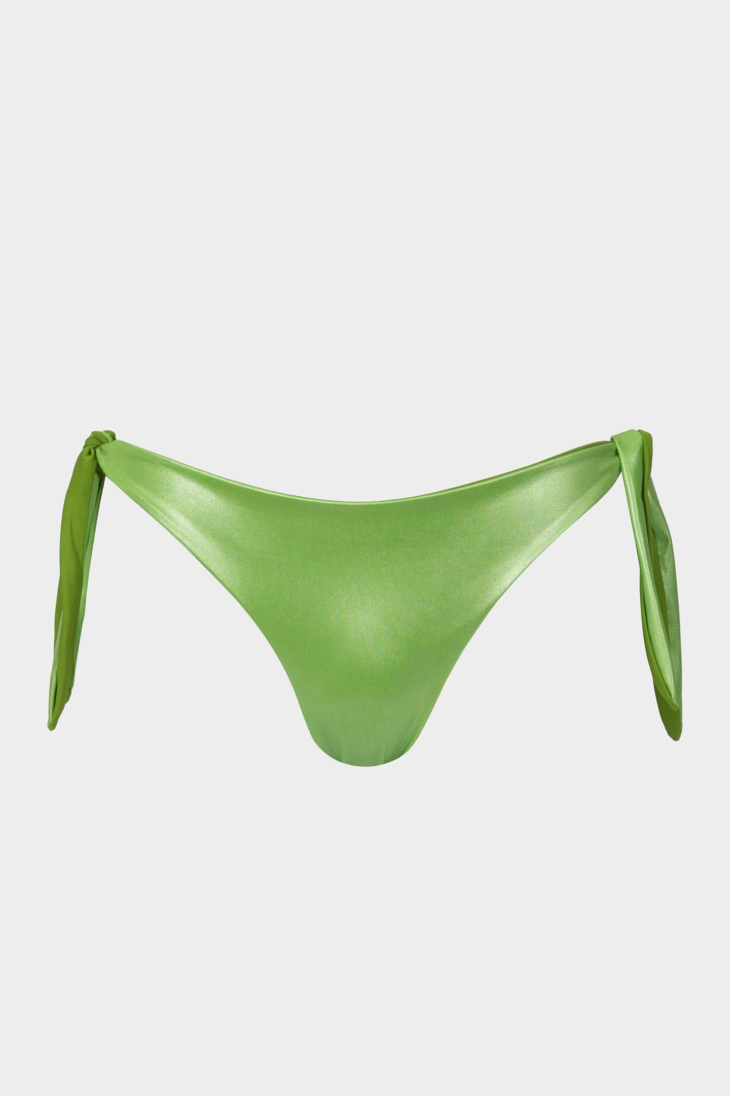 Flora | Slip Bikini Satinato con Laccetti - Verde - donna - Raggianti
