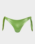 Flora | Slip Bikini Satinato con Laccetti - Verde - donna - Raggianti