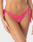 Flora | Slip Bikini Satinato con Laccetti - Fucsia - donna - Raggianti