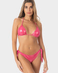 Flora | Slip Bikini Satinato con Laccetti - Fucsia - donna - Raggianti