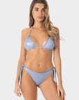 Chiara | Top Triangolo Satinato Regolabile - Blu Avio - donna - Raggianti