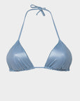 Chiara | Top Triangolo Satinato Regolabile - Blu Avio - donna - Raggianti