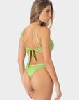 Marta | Slip Bikini Brasiliana Satinato - Verde - donna - Raggianti