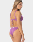 Vittoria | Slip Bikini con Laccetti in Lurex - Glicine - donna - Raggianti