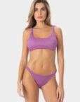 Vittoria | Slip Bikini con Laccetti in Lurex - Glicine - donna - Raggianti
