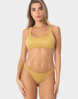 Vittoria | Slip Bikini con Laccetti in Lurex - Oro - donna - Raggianti