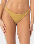 Vittoria | Slip Bikini con Laccetti in Lurex - Oro - donna - Raggianti