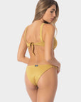 Vittoria | Slip Bikini con Laccetti in Lurex - Oro - donna - Raggianti