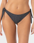 Antonella | Slip Bikini Lurex con Laccetti - Nero - donna - Raggianti
