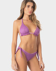 Antonella | Slip Bikini Lurex con Laccetti - Glicine - donna - Raggianti