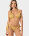 Antonella | Slip Bikini Lurex con Laccetti - Oro - donna - Raggianti