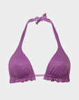 Barbara | Top Bikini Triangolo Lurex con Volant - Glicine - donna - Raggianti