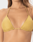 Romina | Top Bikini Triangolo Lurex con Coppe - Oro - donna - Raggianti