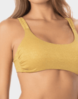 Sabrina | Top Bikini Bralette Lurex con Coppe - Oro - donna - Raggianti