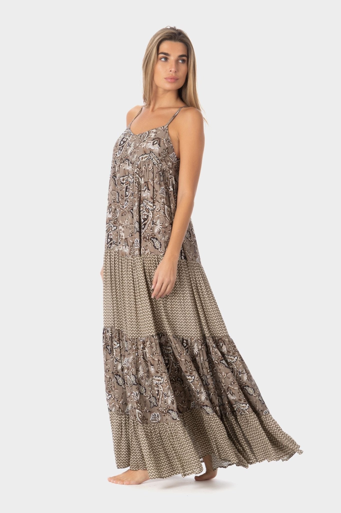 Diletta | Abito Lungo con Volant - Cashmere - donna - Raggianti