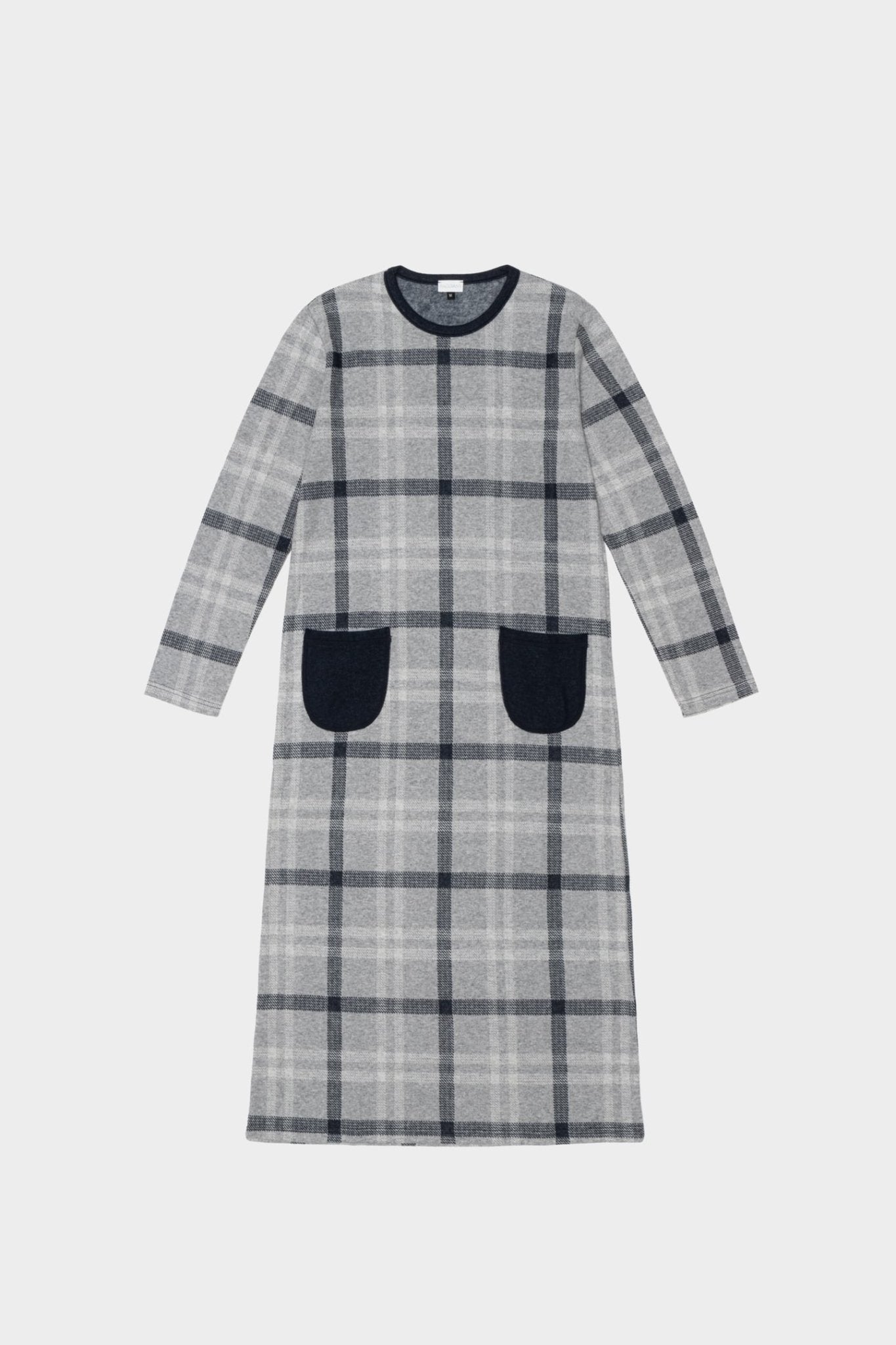 Melina | Camicia da Notte Lunga - Blu a Quadri - donna - Raggianti