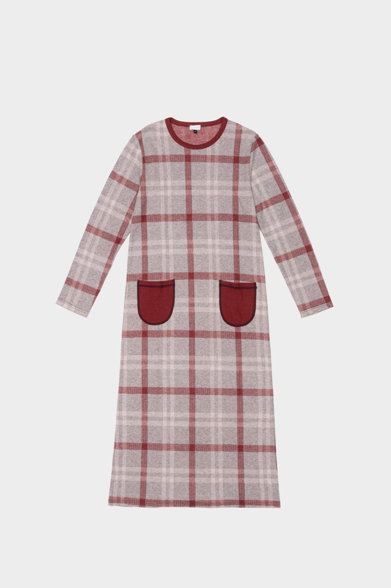 Melina | Camicia da Notte Lunga - Rosso a Quadri - donna - Raggianti