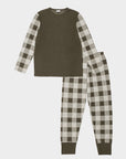 Agnese | Pigiama Lungo - Verde Militare Quadretti
