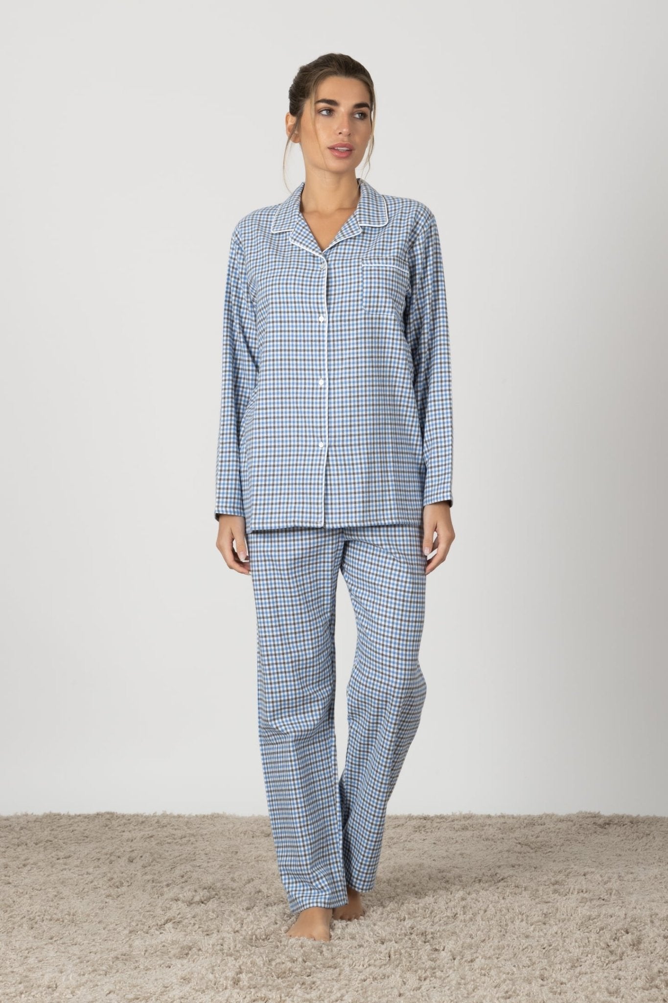 Lucia | Pigiama Camicia - Blu - donna - Raggianti