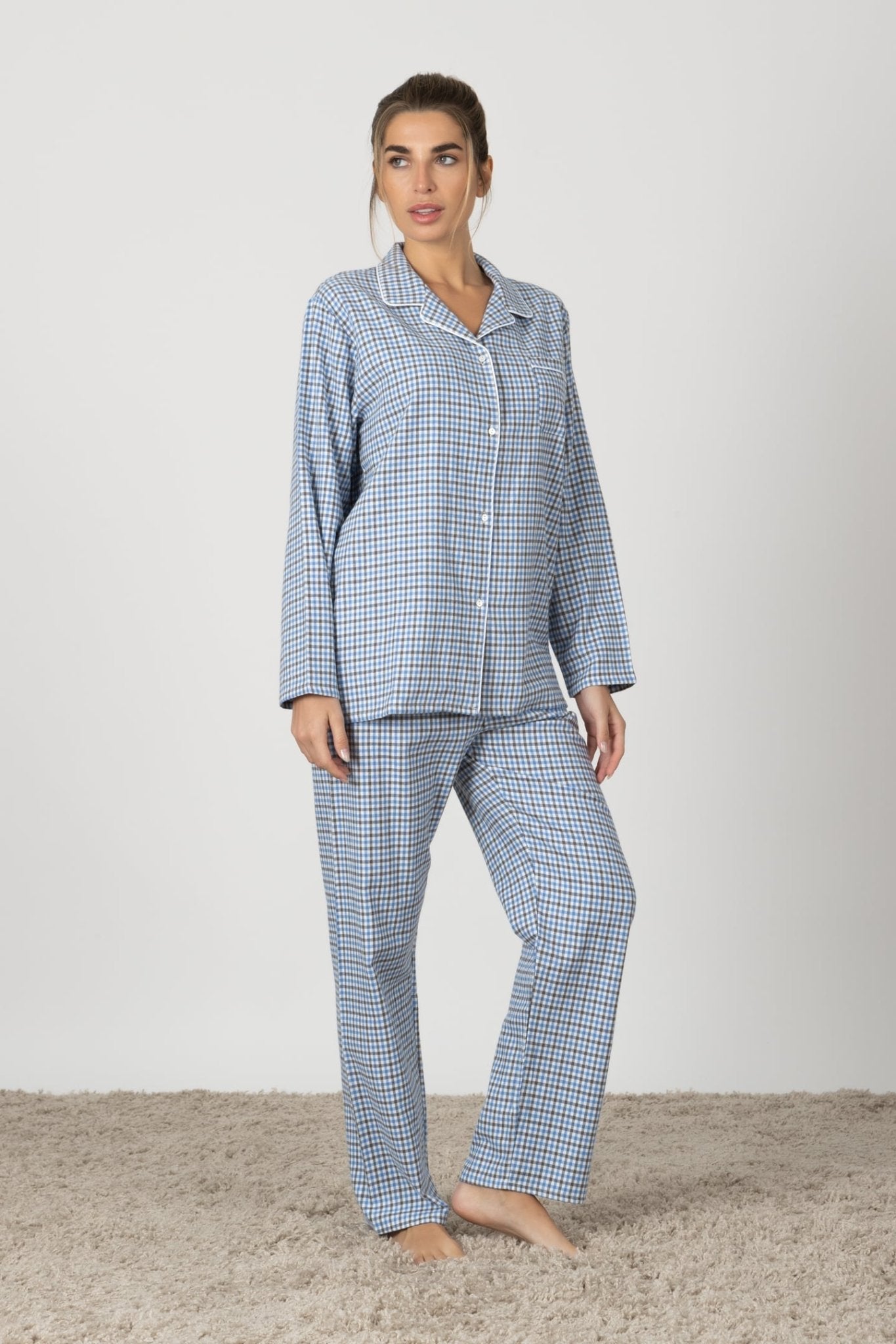 Lucia | Pigiama Camicia - Blu - donna - Raggianti