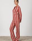 Giada | Pigiama Lungo - Rosso a Righe