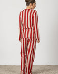 Giada | Pigiama Lungo - Rosso a Righe