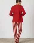 Marcella | Pigiama Lungo - Rosso a Righe