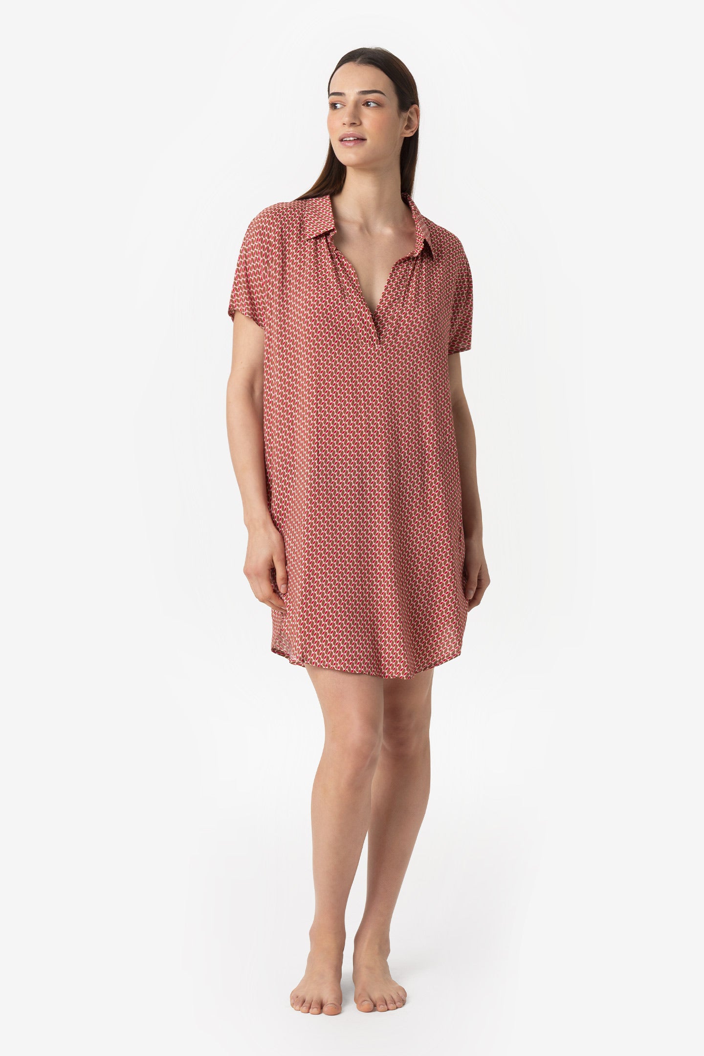 Gloria | Caftano A Polo - Retro' Rosso - donna - Raggianti