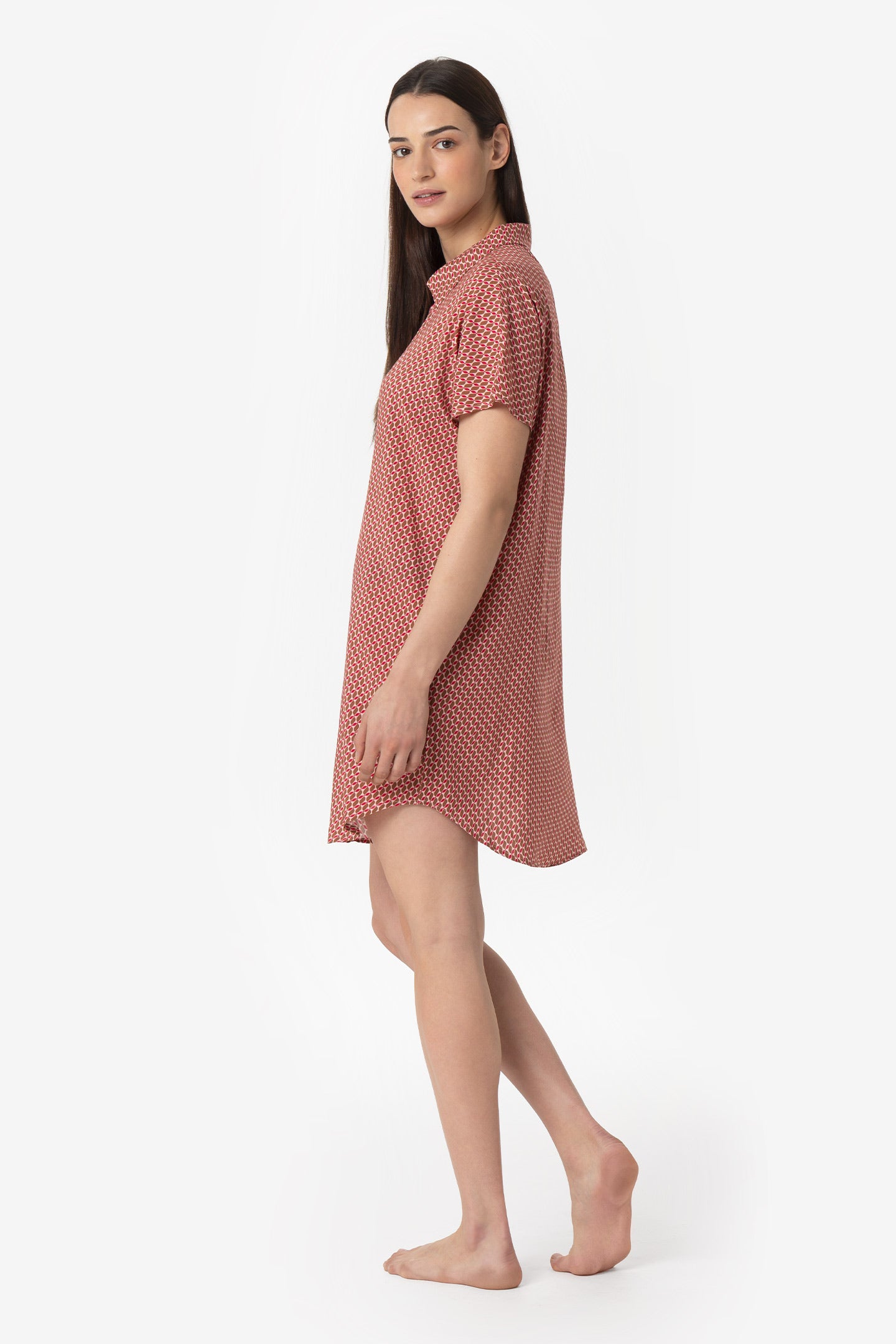 Gloria | Caftano A Polo - Retro' Rosso - donna - Raggianti