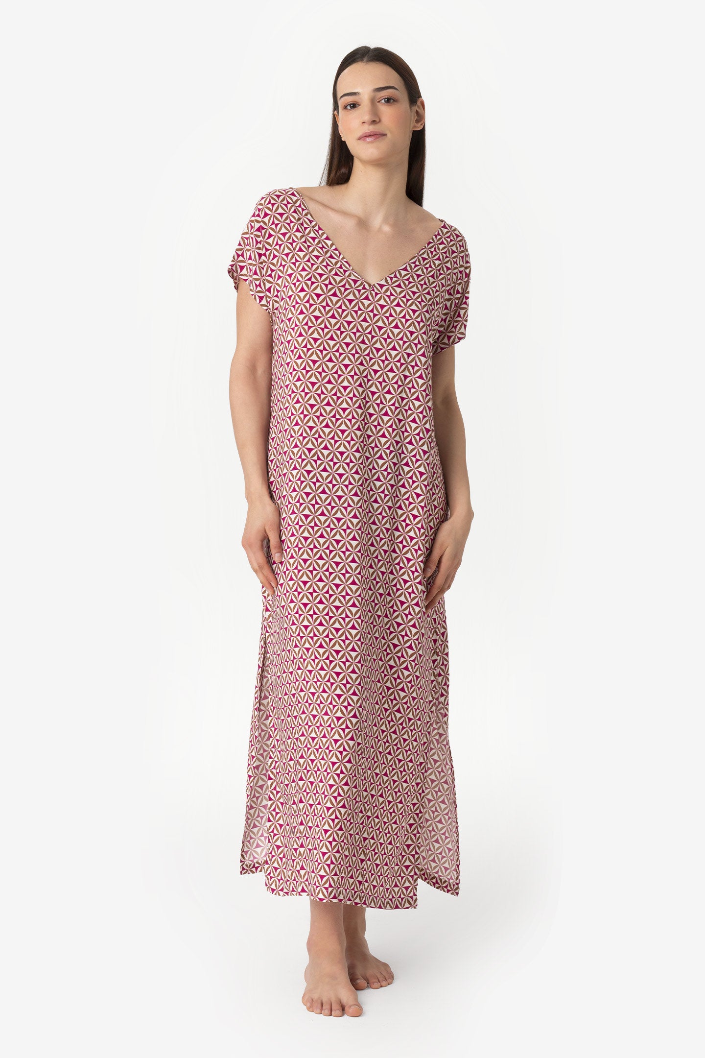 Costanza | Caftano Lungo - Eclectic Fuchsia - donna - Raggianti