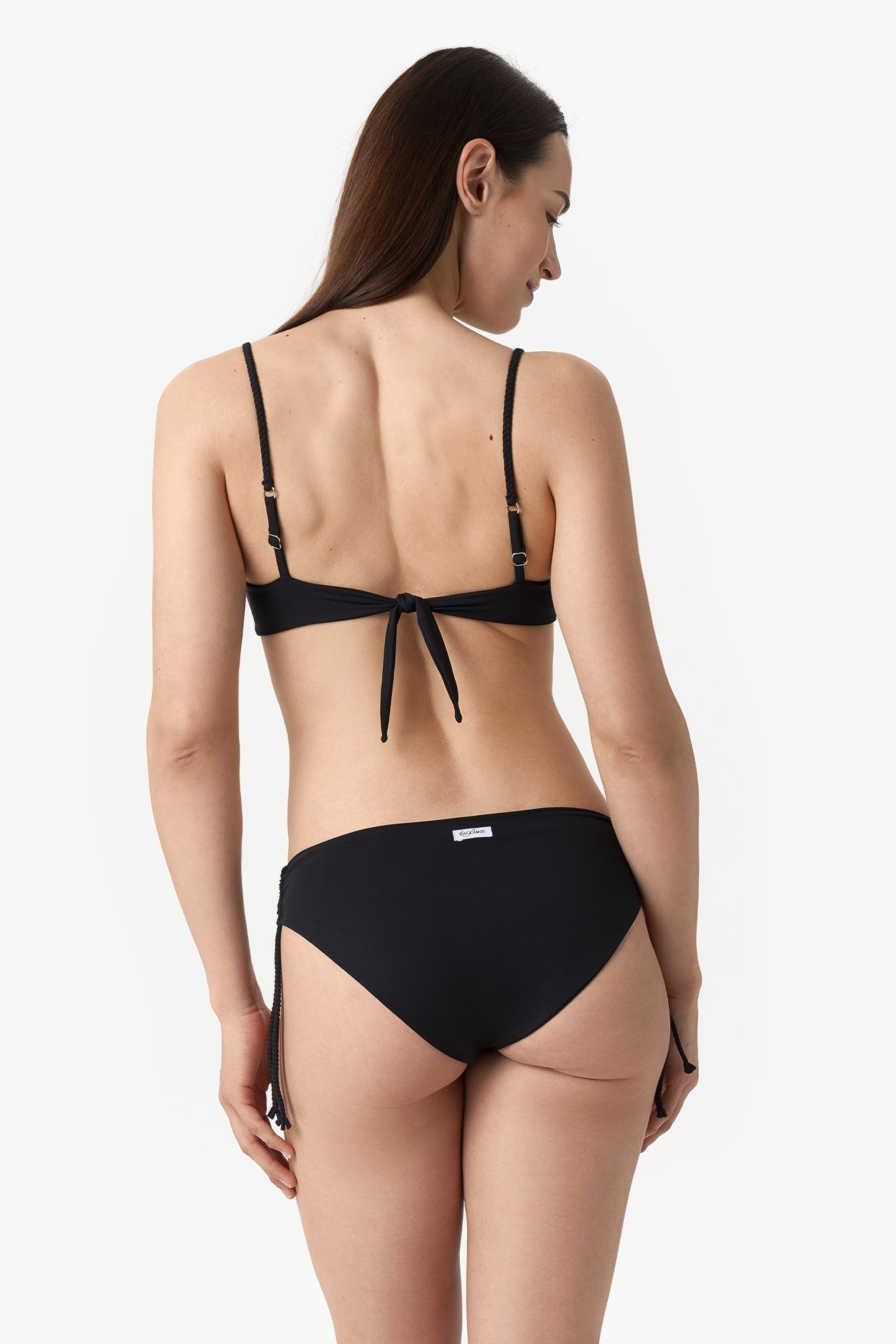 Aurora | Slip Classico Binario Con Treccia - Nero - donna - Raggianti