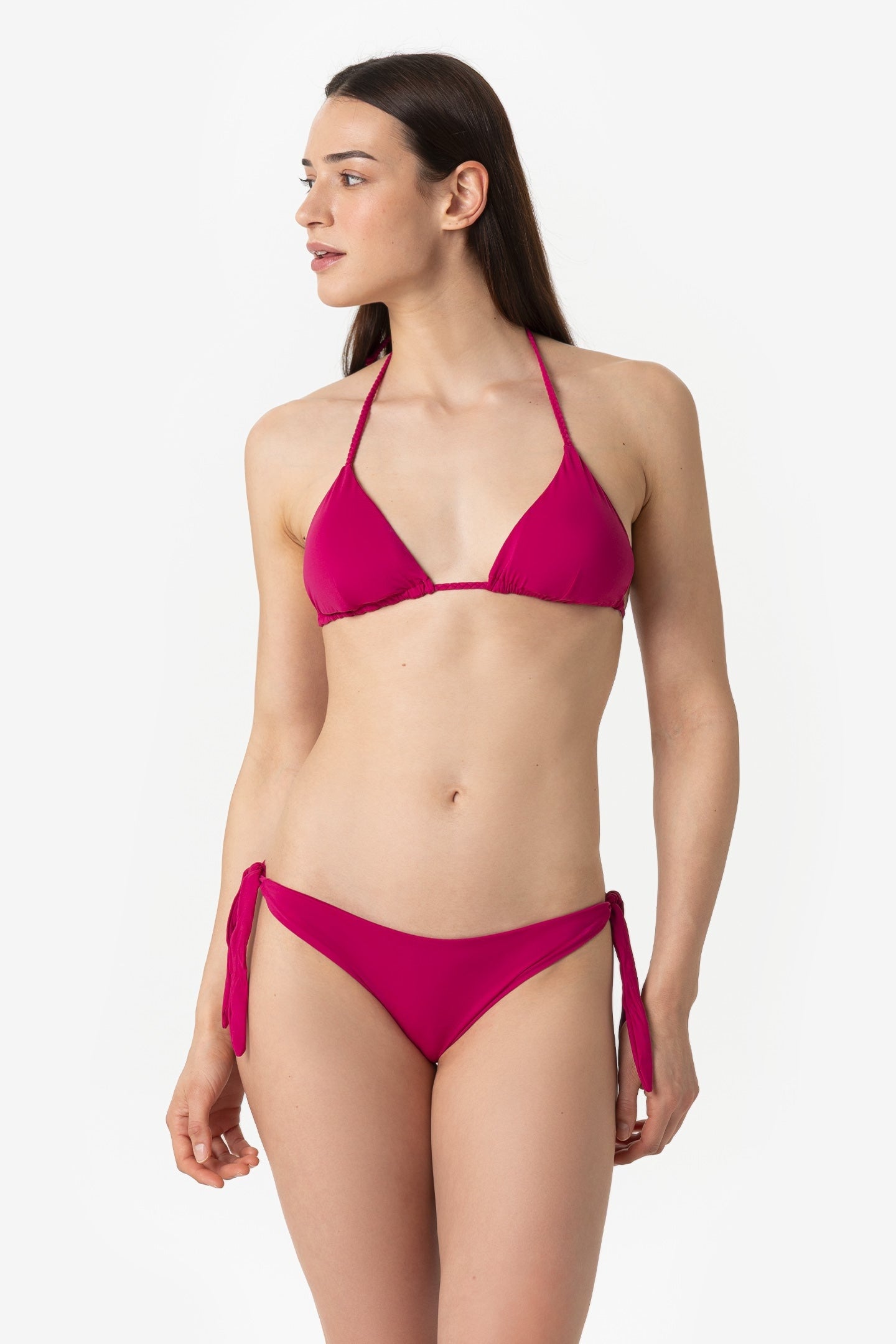 Mia | Triangolo Scorrevole Treccia Con Coppe - Magenta - donna - Raggianti