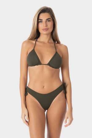 Braided Halter Adjustable Triangle With Cups