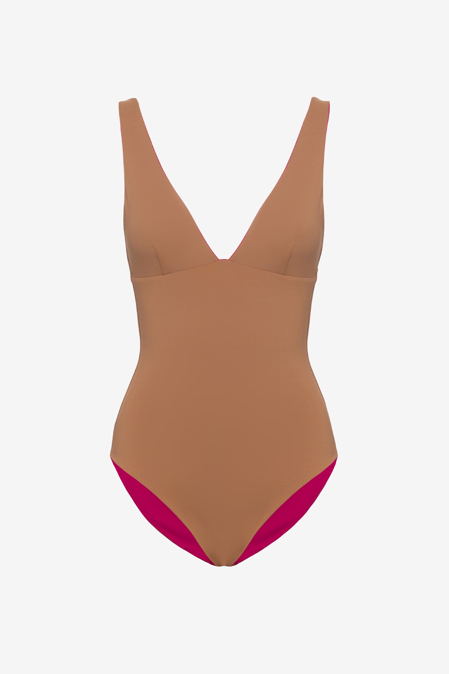 Luna | Costume Intero Double - Magenta/Tabacco - donna - Raggianti