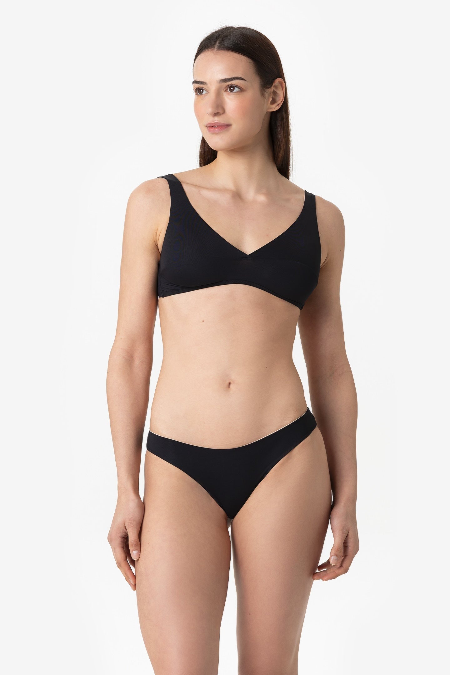 Ginevra | Slip Vita Bassa Double - Nero/Beige - donna - Raggianti