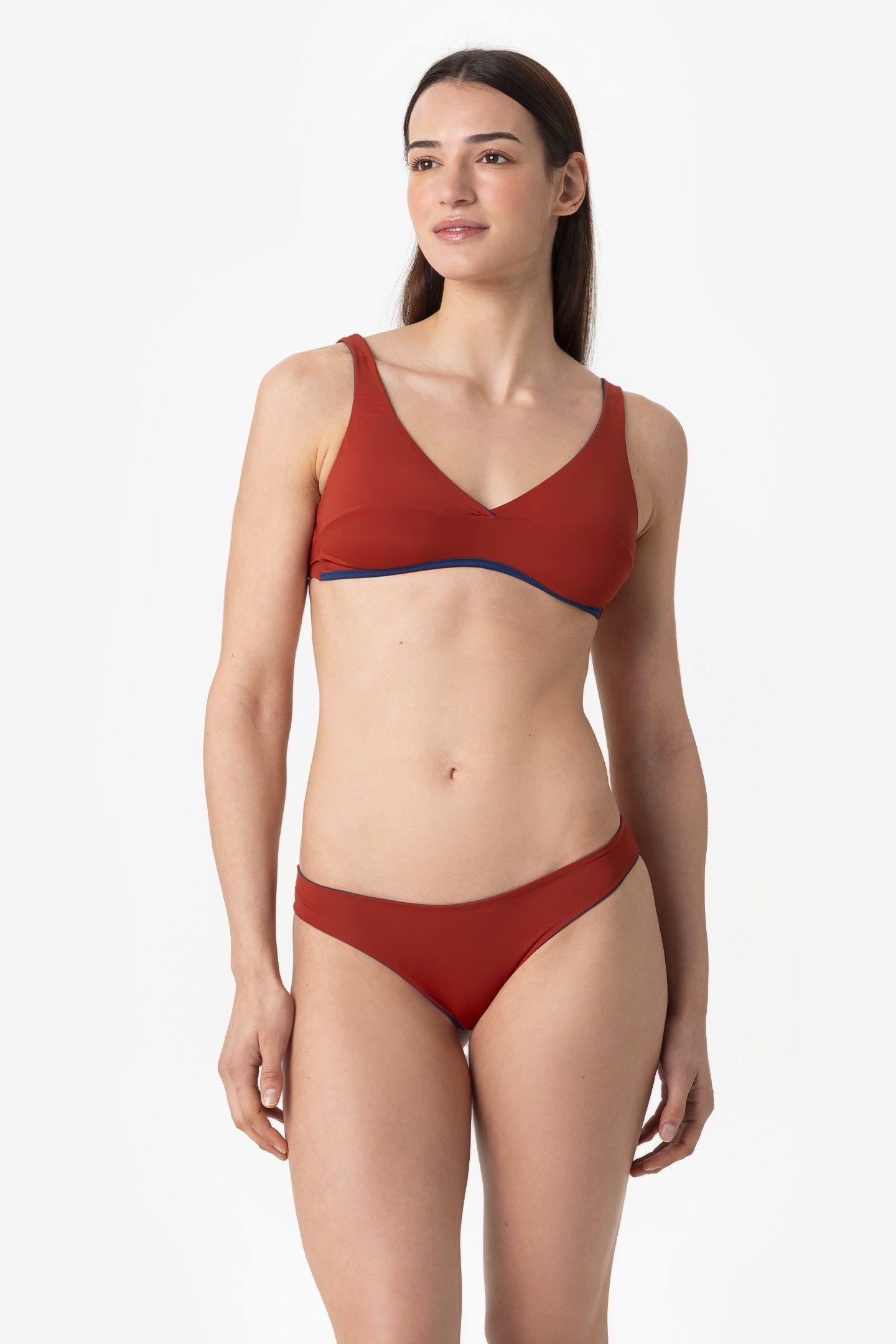 Ginevra | Slip Vita Bassa Double - Blu/Ruggine - donna - Raggianti