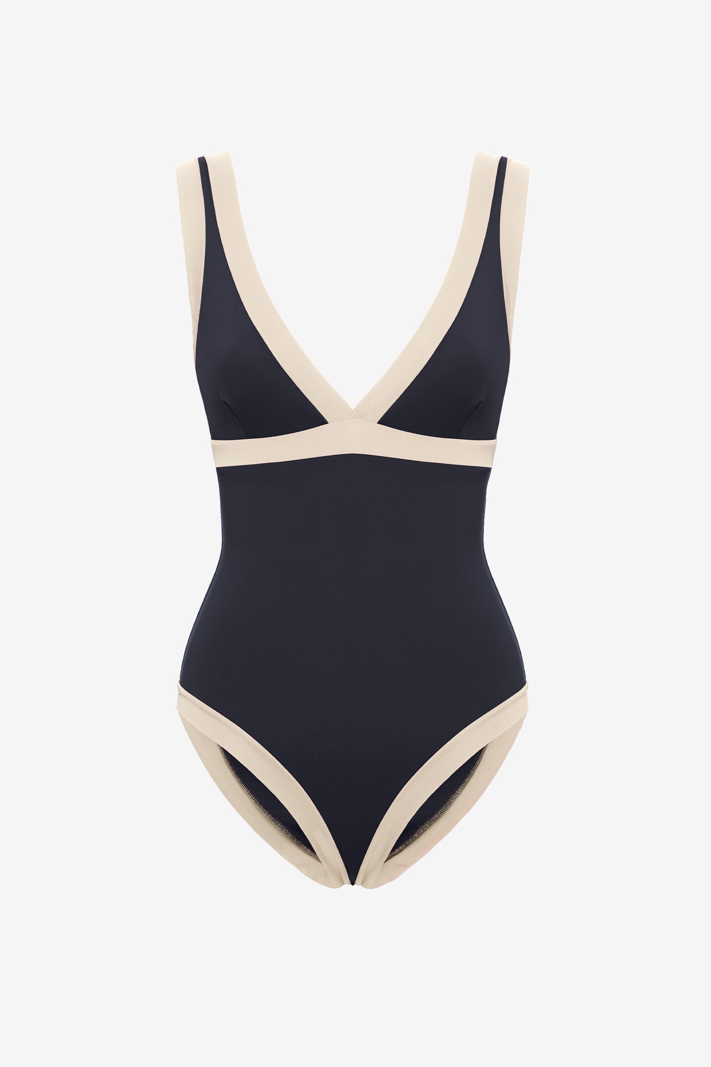 Dafne | Costume Intero Bordato - Nero/Beige - donna - Raggianti