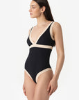 Dafne | Costume Intero Bordato - Nero/Beige - donna - Raggianti